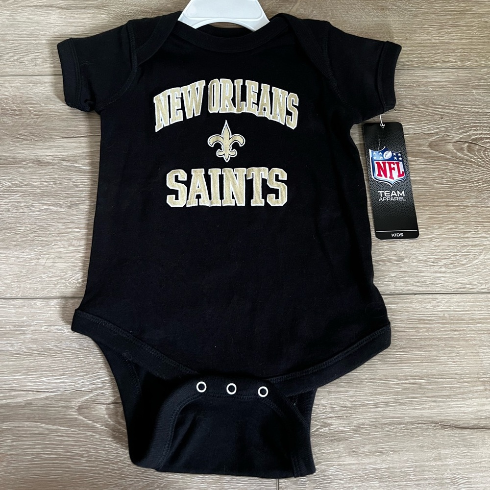 Kids New Orleans Saints Black Bodysuit